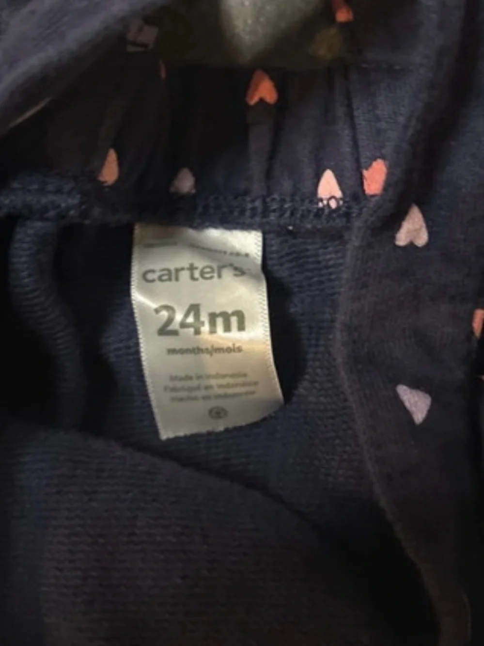 Carter's Navy Overalls with Pink Heart Print